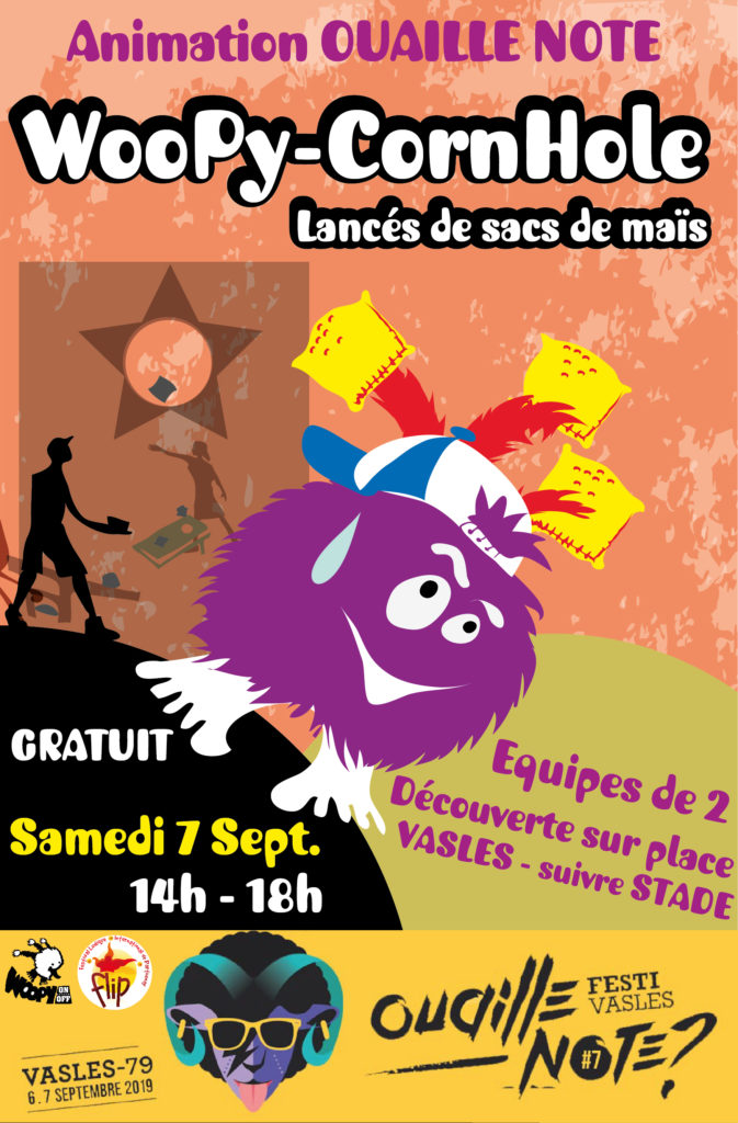 Animation cornhole au festival Ouaille Note, le 7 septembre 2019, avec l'association Woopy On Off